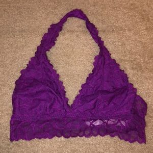 PINK lace halter bralette